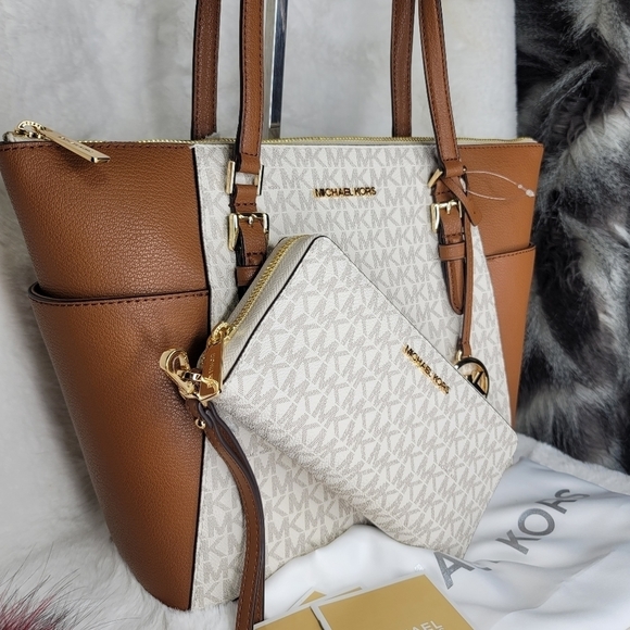 Michael Kors 2 Set Matching Designer Shoulder Bag Purse Tote Hanbag Wallet NWT - Picture 13 of 14